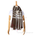 Knitted viscose men women scarf with fringe